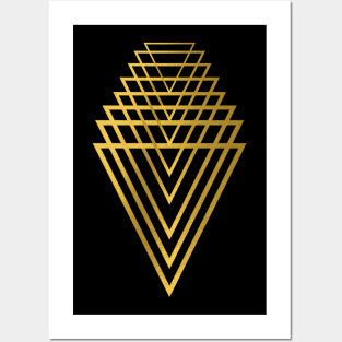 Cool golden Geometry design Posters and Art